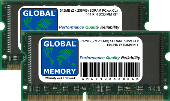 512MB (2 x 256MB) SDRAM PC100/133 144-PIN SODIMM MEMORY RAM FOR KIT COMPAQ LAPTOPS/NOTEBOOKS
